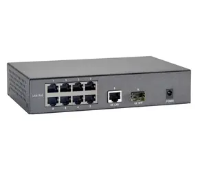 LevelOne PoE+ switch 8x FE 90W / Switch / Unmanaged / 8x FE PoE portů / 1x GbE + 1x SFP / kovové tělo