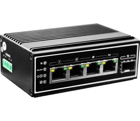 LevelOne IGP-0502 / Průmyslový switch / 4x GE PoE+ / 1x SFP / 120 W / DIN / kovové tělo
