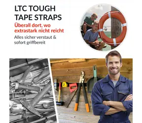Label The Cable Tough Tape Strap bílá / Páska na suchý zip / 50 mm / 5 m / voděodolná