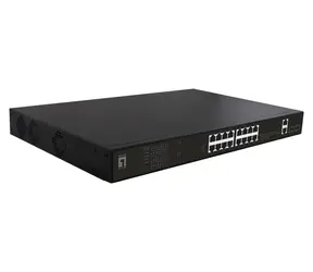 LevelOne GEP-2021 / Switch / 16x GE PoE+ / 2x GE / 2x SFP / 270W PoE / Unmanaged / 19"