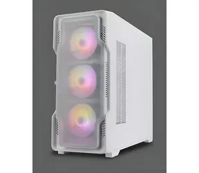 Nanoxia DS-9 ARGB Airflow bílá / PC skříň / Midi Tower / Tvrzené sklo / USB-C / ARGB podsvícení