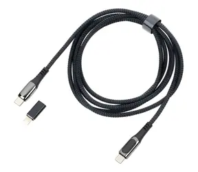 TROIKA SPEEDY XL černá / Nabíjecí kabel / USB-C - USB-C/Lightning / PD 100W / 2 m