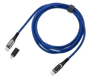 TROIKA SPEEDY XL modrá / Nabíjecí kabel / USB-C - USB-C/Lightning / PD 100W / 2 m
