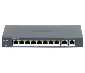 Hikvision DS-3E1510P-EI / Switch / 8x Gigabit PoE / 2x Gigabit Uplink / Super PoE 110 W / dosah 300 m