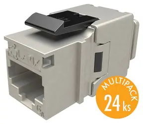 Solarix rychlozařezávací keystone CAT6A STP 24ks multipack / Keystone / RJ-45 / 10G / stíněný