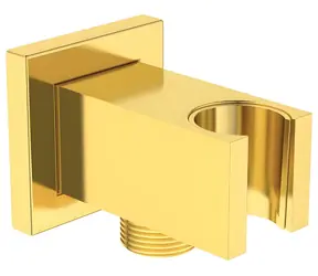 Ideal Standard Nástěnné kolínko s držákem kartáčované zlato / Nástěnné kolínko s držákem / Hranaté / G 1/2"