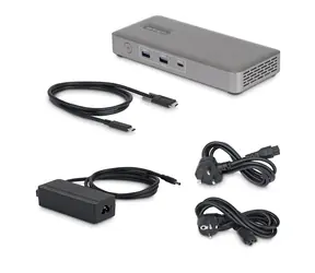 StarTech USB4 Dock 100W PD šedá / Dokovací stanice / 2x DisplayPort / 144Hz / USB4 / RJ-45