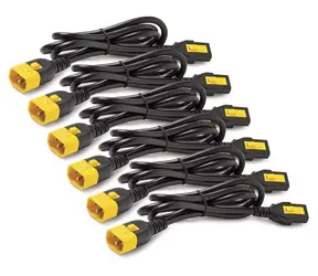 APC AP8702S černá / Napájecí kabel / sada 6 ks / uzamykací / C13 - C14 / 0,6 m
