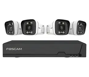Foscam FNA 108 E B4 2T černo-bílá / Kamerový set / NVR 8 kanálů / 4x kamera 4K / PoE / HDD 2TB