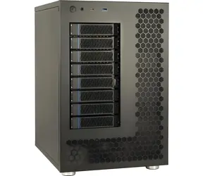 Inter-Tech NAS-8 černá / Serverová skříň / NAS / 8x hot-swap 3,5" pozice / 2x 120mm ventilátor / USB-A + USB-C 3.2