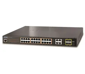 Planet GS-4210-24P4C / Switch / L2 Managed / 24x GbE PoE+ 802.3at / 4x GbE SFP / 220W