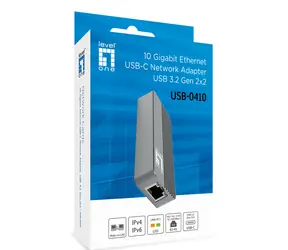 LevelOne USB-0410 / USB-C adaptér / RJ45 / 10 Gbps / USB 3.2 Gen 2x2