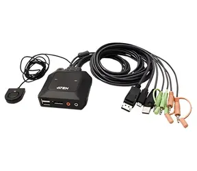 ATEN CS52DP / KVM přepínač / 2:1 / DisplayPort / USB-C / USB / audio