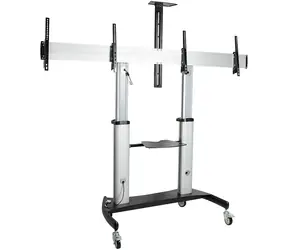 StarTech Mobilní stojan pro 2 TV 37"-60" / Stojan na TV / VESA 600x400 / nosnost 100 kg / náklon -10 až 5°