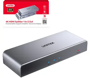 Unitek HDMI rozbočovač 1 na 2 / Rozbočovač / 4K