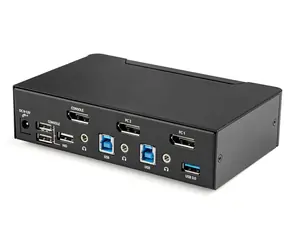 StarTech 2portový DisplayPort KVM přepínač černá / KVM přepínač / 2× PC / 4K UHD / USB
