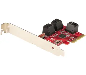 StarTech PCIe SATA III řadič 6-port červený / Řadič / 6x SATA III 6Gb/s / ASMedia ASM1166