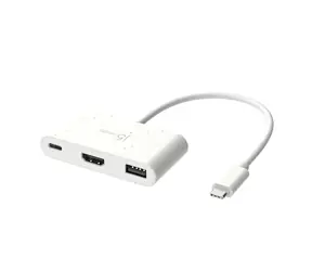 J5Create JCA379E bílá / Adaptér / USB-C / HDMI 4K / USB-A / Power Delivery