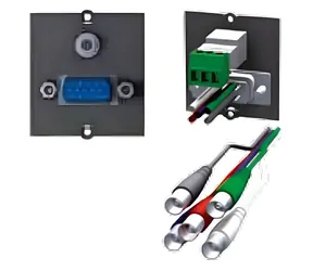 Bachmann 917.073 černá / Instalační modul / 1x VGA / 1x stereo jack / CONFERENCE, CONI, DESK 1, DESK 2