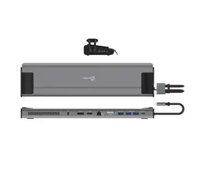J5Create M.2 NVMe dokovací stanice stříbrná / Dokovací stanice / M.2 NVMe slot / HDMI/DP 4K / USB-C Gen2 / RJ-45