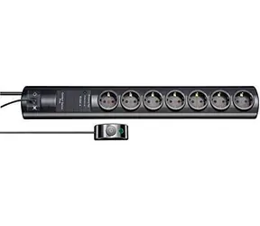 Brennenstuhl Primera-Tec Comfort Switch Plus černá / Prodlužovací kabel / 7x zásuvka / nožní spínač / 2 m