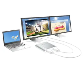 J5Create JUA365 stříbrná / Adaptér / USB 3.0 na 2x HDMI / max. 3840x2160 px / hliník