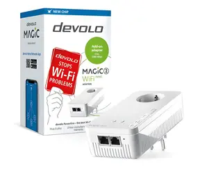 Devolo Magic 2 WiFi next / Powerline adaptér / integrované Wi-Fi / až 2400 Mbit/s / 2x Gigabit LAN