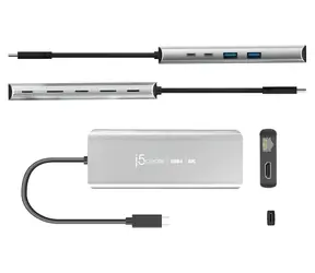 J5Create JCD403 USB4 8K Multi-Port Hub šedá / USB-C hub / HDMI 8K / RJ-45 / USB4
