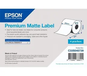 Epson Premium Matte Label 203 mm x 60 m / Etikety / Kontinuální role / bílá / voděodolné