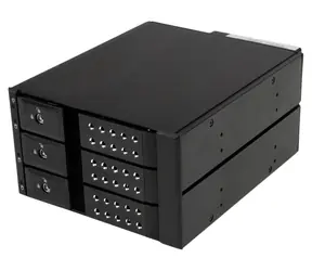 StarTech 3x Mobile Rack Backplane černá / Mobile rack / 3x pozice pro HDD/SSD / 1 ventilátor