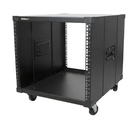 StarTech Portable Server Rack 9U černá / Stojanový rack / 19" / nosnost 99,8 kg / pojízdný