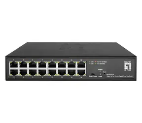 LevelOne Hilbert GES-2216 černá / Switch / 16x Gigabit / 10" / managed L2 / bez PoE