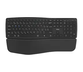 YENKEE YKB 2100 CSBK WL SWIFT černá / bezdrátová klávesnice / ergonomická / 2.4 GHz + Bluetooth 5.0 / USB-C