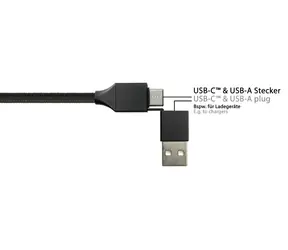 Python černá / Nabíjecí kabel 6v1 / USB-A/USB-C - USB-C/Micro-USB/Lightning / 3A / 1,2 m