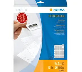 Herma Obal na diapozitivy 50x50 mm / Obal na diapozitivy / PP čiré-matné / 10 ks / pro 20 diapozitivů