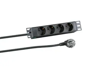 EFB EK631DE.10 černá / PDU / 10" 1U / 4x CEE 7/3 / 16 A
