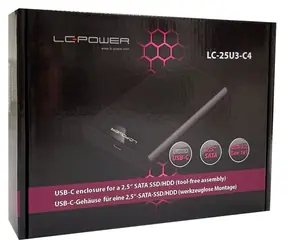 LC Power LC-25U3-C4 černá / Box pro 2,5" HDD/SSD / SATA III / USB 3.2 Gen 1 Type-C / hliník