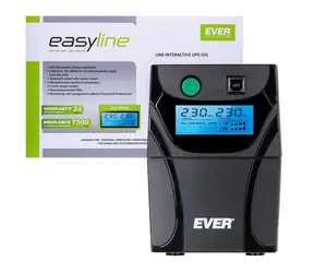 Ever EASYLINE 650 AVR USB / Záložní zdroj UPS / Line-Interactive / 0,65 kVA / 360 W / AVR / USB