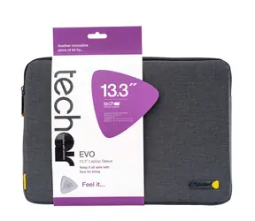 techair Evo Pro šedá / Pouzdro na notebook / 12" - 13,3" / Umělá kožešina, pěna, ripstop
