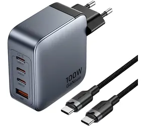 Vention 100W nabíječka / Nabíjecí adaptér / 3x USB-C / 1x USB-A / kabel v balení