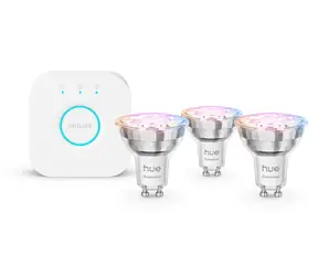 Philips Hue White Ambiance GU10 3ks + Bridge / Chytrá LED žárovka / 345 lm / Bluetooth/Zigbee