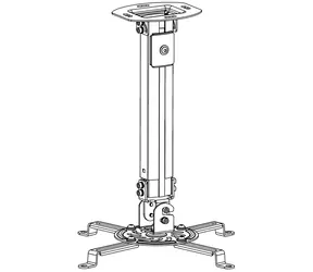 Techly Stropní držák pro projektor stříbrná / Držák pro projektor / 54,5-90 cm / nosnost 13,5 kg / otočný 360°
