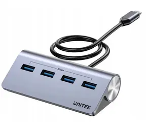 Unitek Ergonomický hub USB-C / USB hub / 4x USB-A / 5 Gbps