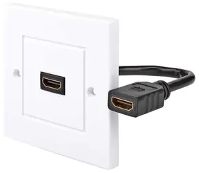 Nedis nástěnná HDMI zásuvka / Instalační box / 4K 60Hz / 18 Gbps / pozlacené kontakty / černo-bílá