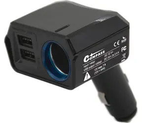 Compass SELECT / Nabíječka do auta / 2x USB 2400 mA / 12V/7A výstup / nastavitelný úhel