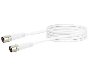 Schwaiger Koaxiální kabel 1,5 m bílý / Koaxiální kabel / F-F / Class A+10dB / 75 Ohm