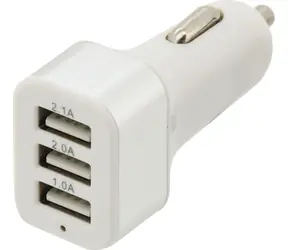 Compass zástrčka do autozásuvky 3x USB bílá / Nabíjecí adaptér / 12/24 V / 3x USB / 5V 2100 mA