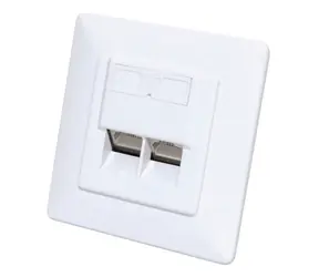 Intellinet Cat6 10G STP bílá / Síťová zásuvka pod omítku / 2x RJ-45 / 250 MHz / stíněná