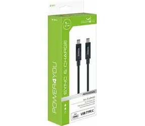 Schwaiger USB-C - USB-C černý / Datový kabel / USB 3.2 Gen 2 / 10 Gbit/s / 1 m