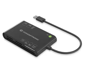Conceptronic černá / Čtečka paměťových karet / USB-A 3.2 Gen 1 / 7v1 / SD, microSD, MMC, SIM